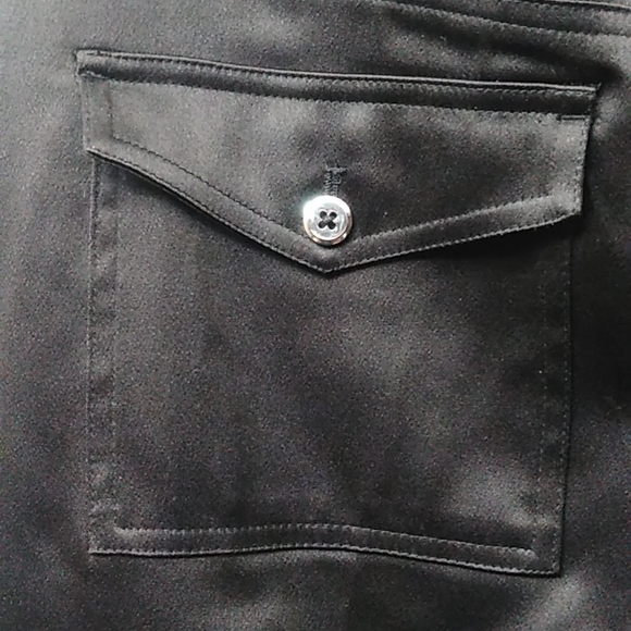 Chico's Satin Cargo Ankle Pants, Black, Size 0P, NWT - Picture 3 of 8